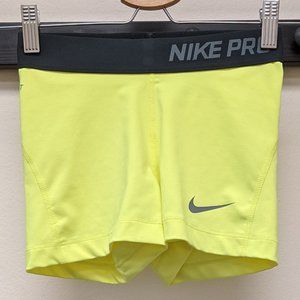 39% OFF — Nike Pro Athletic Shorts Yellow Grey